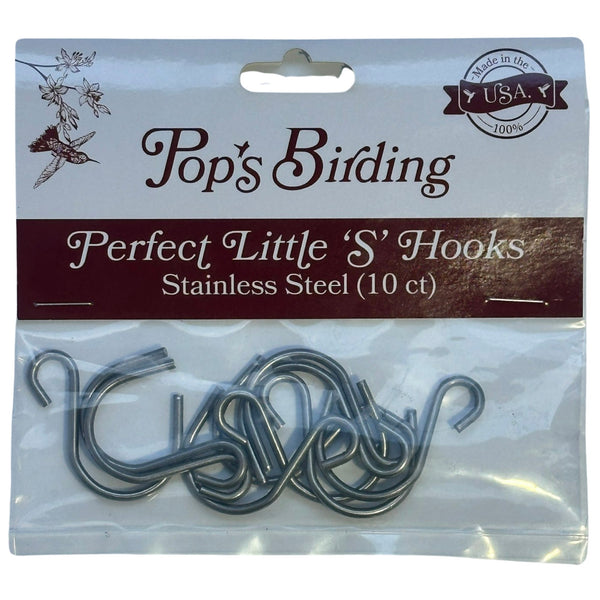 Pop's Birding - Perfect Little Stainless 'S' Hooks, 10 count (Case of 12ct) - Default Title