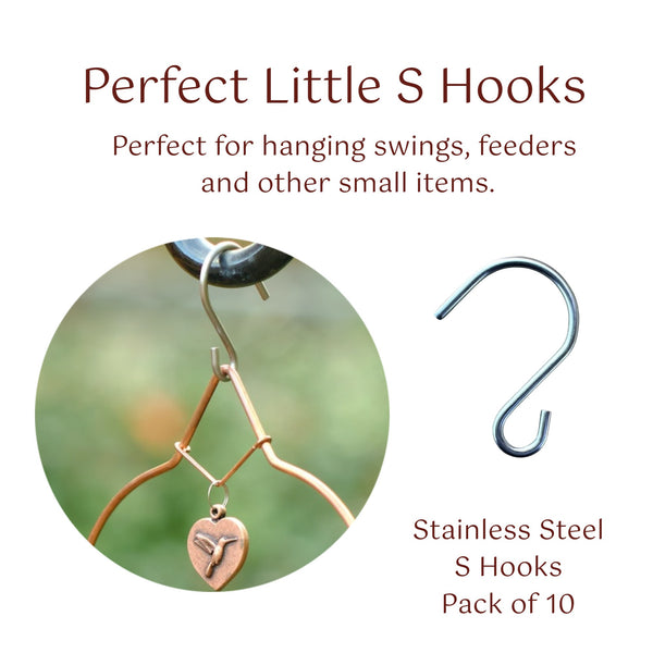 Pop's Birding - Perfect Little Stainless 'S' Hooks, 10 count (Case of 12ct) - Default Title