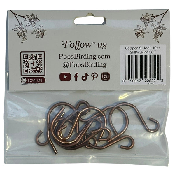 Pop's Birding - Perfect Little Copper 'S' Hooks, 10 count (Case of 12ct) - Default Title