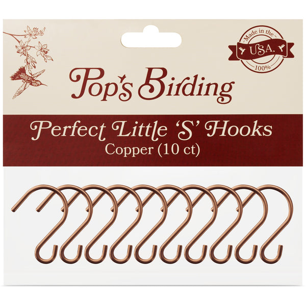 Pop's Birding Perfect Little Copper 'S' Hooks, 10 count