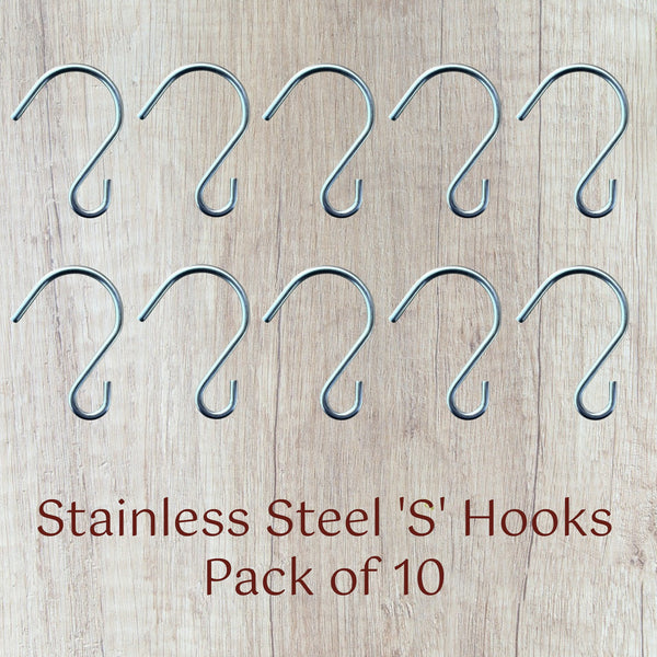 Pop's Birding Perfect Little Stainless 'S' Hooks, 10 count